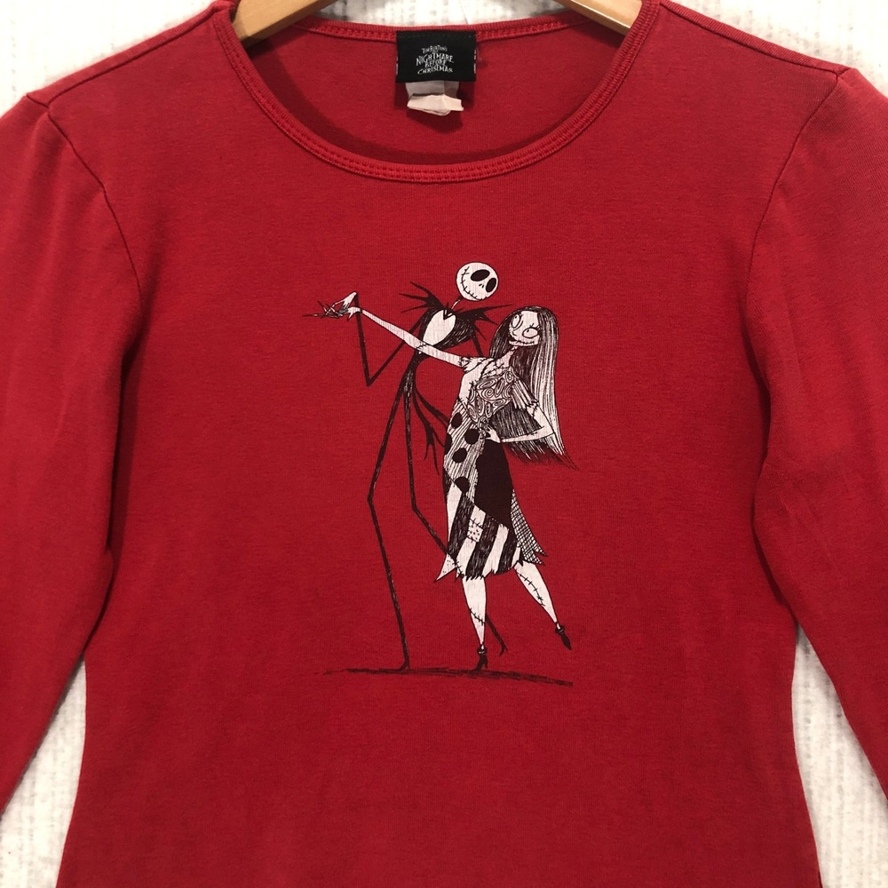 The Nightmare Before‎ Christmas Jack and Sally Red Long Sleeve Shirt